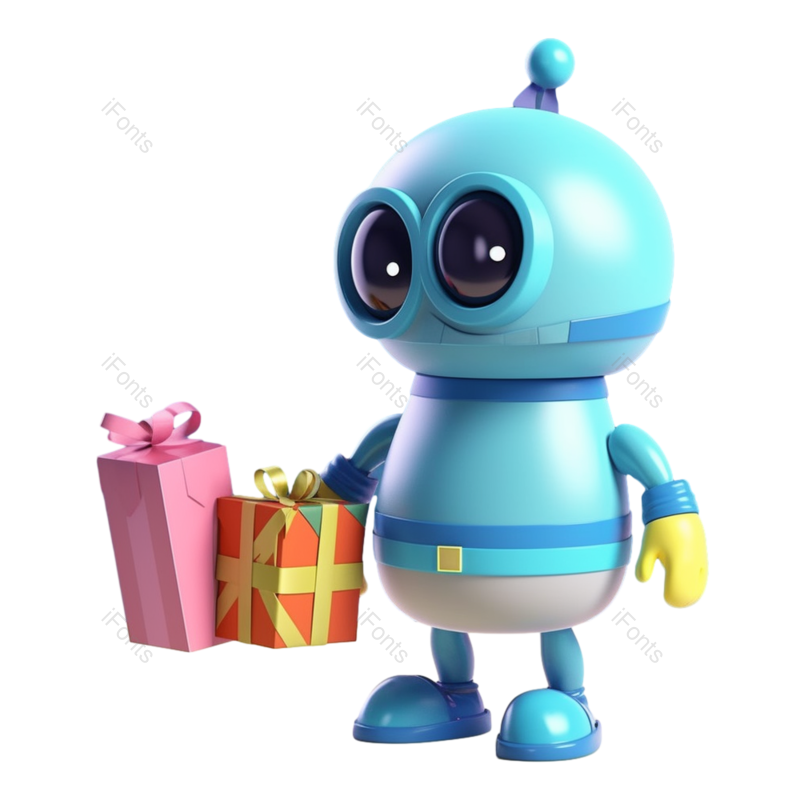 手套图片,插画元素,机器人PNG,可爱风免抠素材